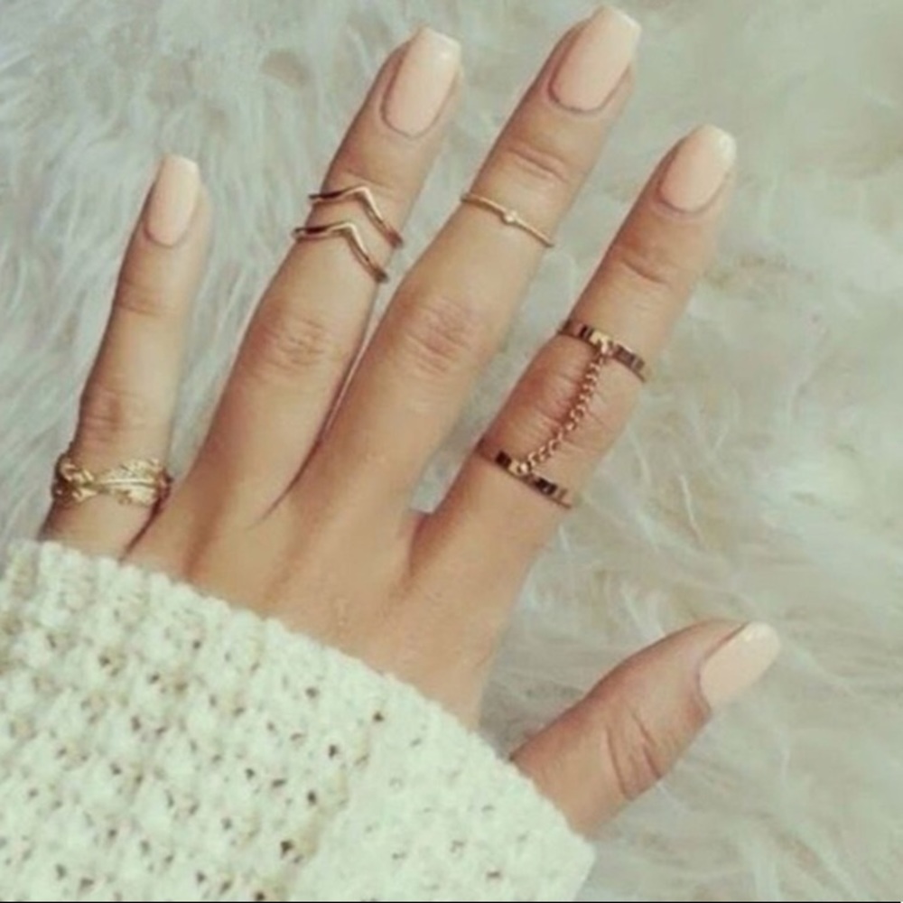 SILVER Lulu Midi 5 Rings SET With Gift Bag - Picture 1 of 7